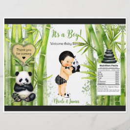 Saco de Batata Frita Tema Panda e Bambu Bebê Menin