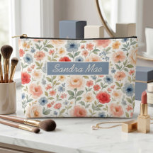 Saco de Cosméticos com Padrão Floral Chique e Sofi