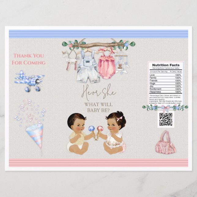 Saco de revelação de gênero de varal de roupa de b (Frente)