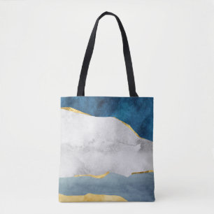 Saco de Tote Abstrato moderno com acentos Dourados