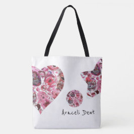 Saco de Tote All-Over-Impressão do Coração e Estre