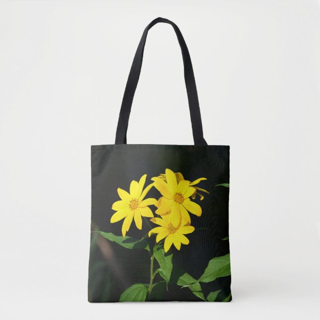 Saco de Tote Amarelo de Flores Selvagens (Frente)