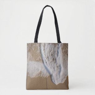 Saco de tote com imagem de água do mar na praia