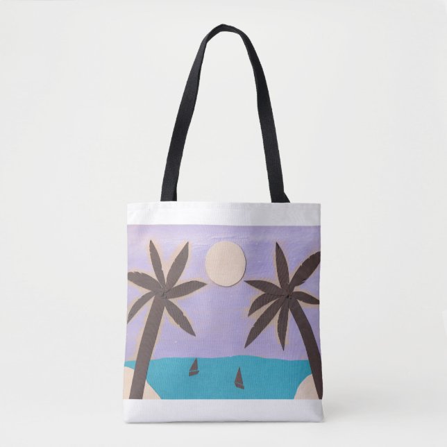 Saco de Tote com Palma e Design de Oceano (Frente)