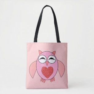 Saco de Tote Coração de Amor Rosa