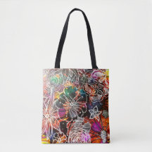 Saco de Tote da Selva Floral Abstrato