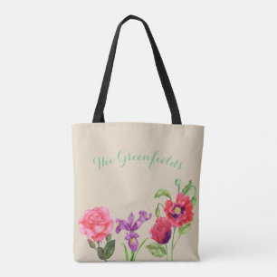 Saco de Tote das Flores de Verão Personalizadas
