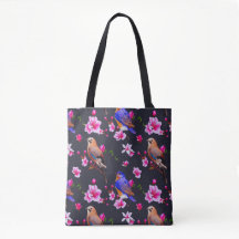 Saco de Tote de Aves e Blossomas