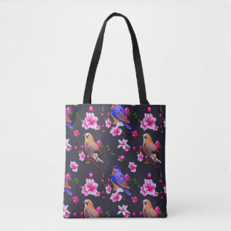 Saco de Tote de Aves e Blossomas