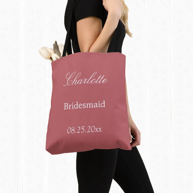 Saco de Tote de Bridesmaid, Elegante Dusty Rosa ro (Criador carregado)