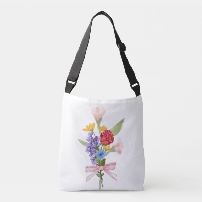 Saco de Tote de Buquê Floral Elegante - Na moda di (Frente)