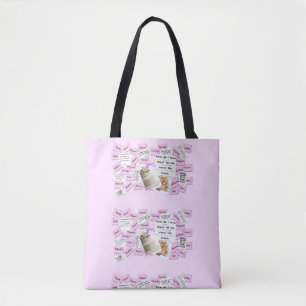 Saco de Tote de Casamento Branco e Rosa Personaliz