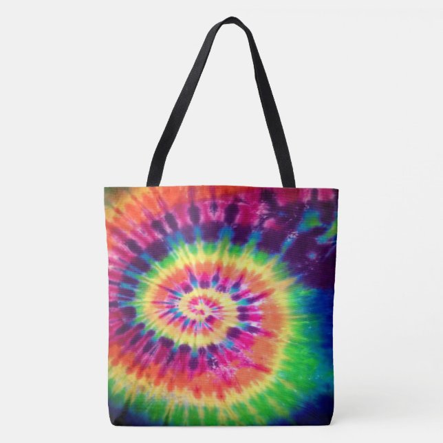 Saco de Tote de Corante Espiral Personalizado (Frente)