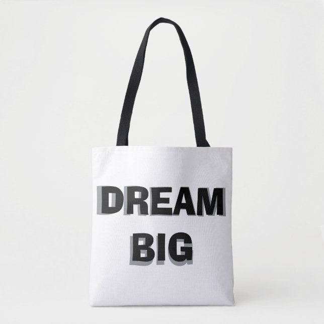 Saco de Tote de Dois Tom Inspiracional com "Sonho  (Frente)
