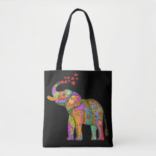 Saco de Tote de Elefante Bonito e Colorido