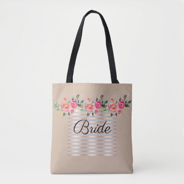 Saco de tote de Floral Bride (Frente)