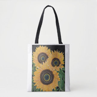 Saco de tote de flores solares/mercearia