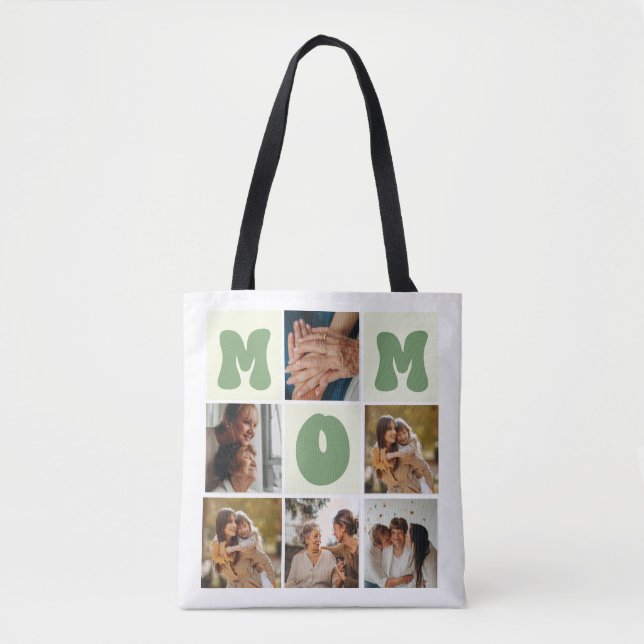 Saco de Tote de Foto Personalizado para a Mãe (Frente)