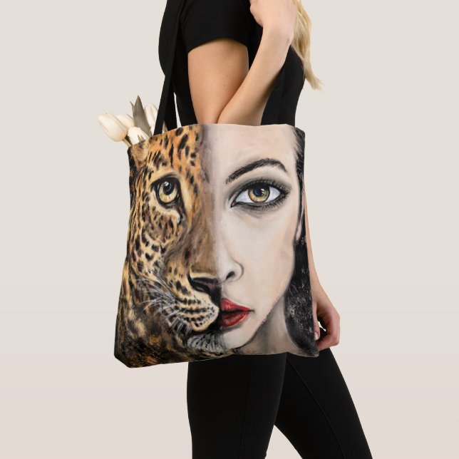 Saco de Tote de Garota-Leopardo (Close Up)