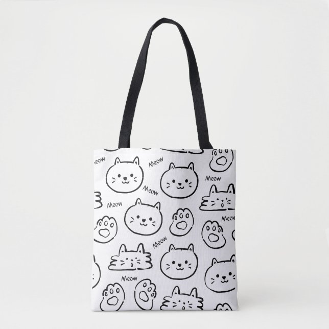 Saco de Tote de Gato de Miau (Frente)