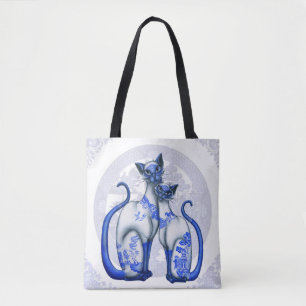 Saco de Tote de Gatos Silvestres Azuis