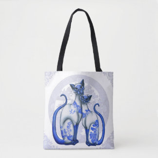Saco de Tote de Gatos Silvestres Azuis