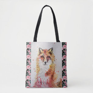 Saco de Tote de Moldura de Pintura de Fox Watercol