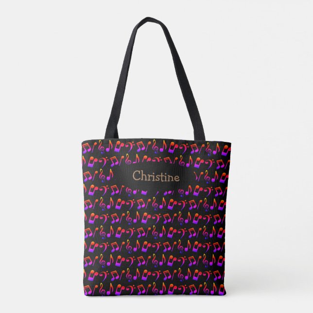 Saco de Tote de Música de Ombre Personalizado (Esc (Verso)