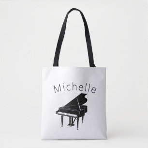 saco de tote de música piano moderna com nome