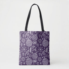Saco de Tote de Natal Roxo Elegante - Festivo