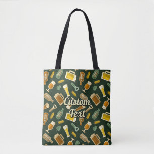 Saco de Tote de Padrão de Ícones da Cerveja