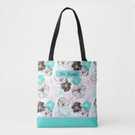 Saco de Tote de Padrão Floral Personalizado