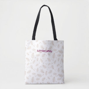 Saco de Tote de Padrão Folha Minimalista - Elegant