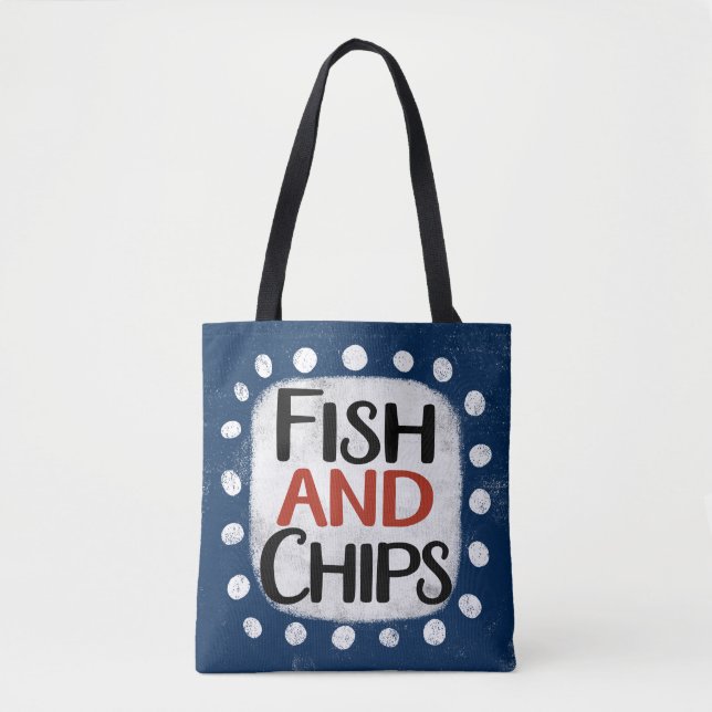 Saco De Tote De Peixes E Chips (Frente)