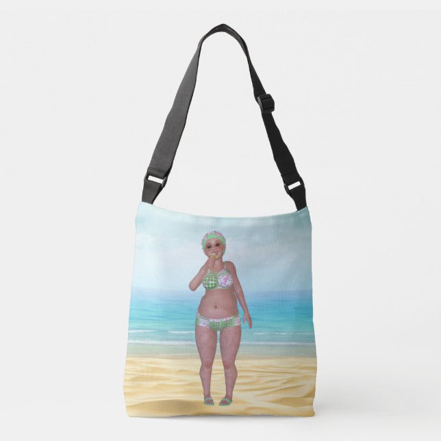 Saco de Tote de Praia com Beleza Nativa Engraçada (Frente)