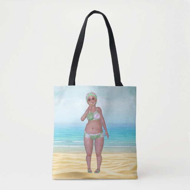 Saco de Tote de Praia com Beleza Nativa Engraçada (Frente)