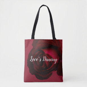 saco de tote de rosa vermelha