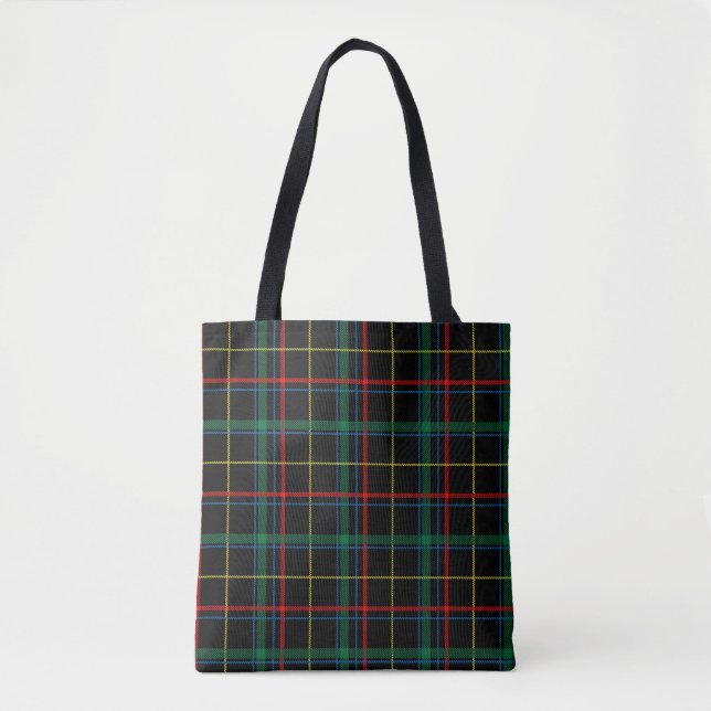 saco de tote de tartan de xadrez (Frente)