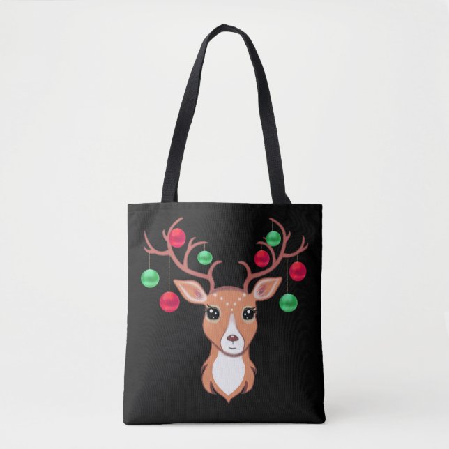 Saco de Tote de Veado de Natal Elegante (Frente)