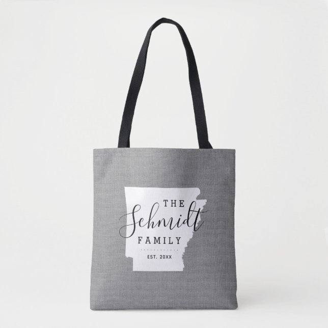 Saco de Tote do Estado do Monograma da Família Ark (Frente)