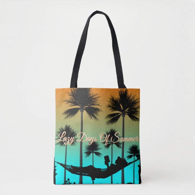 Saco de Tote do Estilo de Praia do Paraíso Tropica (Frente)