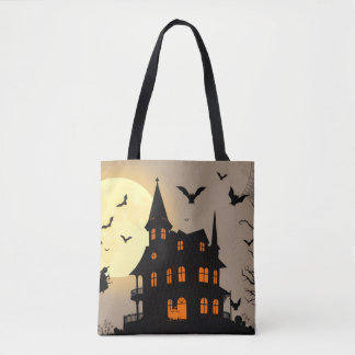 Saco de Tote do Halloween - Design mínimo de "BOO"