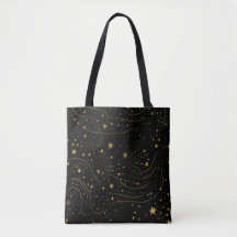 Saco de Tote Dourado Starry Night Elegante