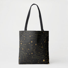 Saco de Tote Dourado Starry Night Elegante