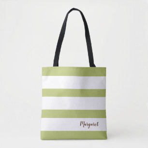 Saco de Tote em Lado Verde e Branco Personalizado