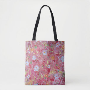 Saco de Tote Floral de Morango Vermelho