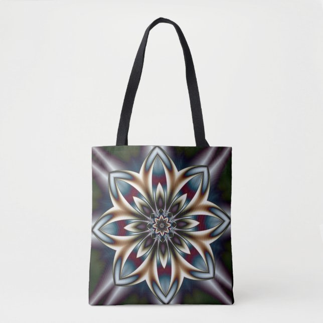 saco de tote fractal de flor cristal (Frente)
