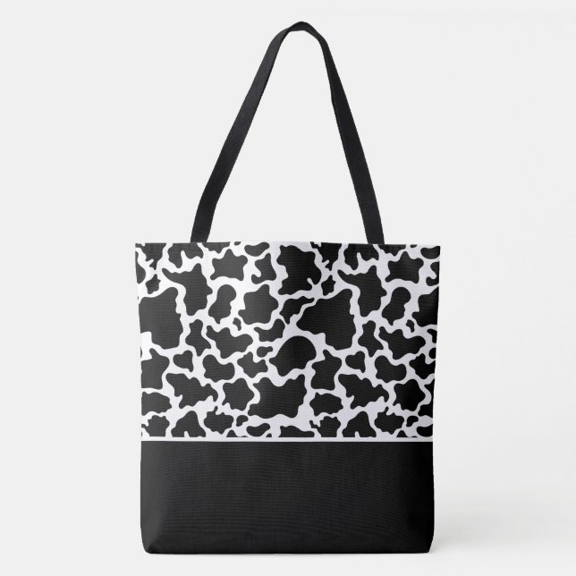 Saco de Tote - Grande Impressão preto e branco (Frente)