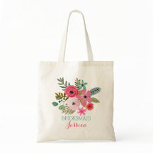 Saco de tote personalizado Boho floral bolsa