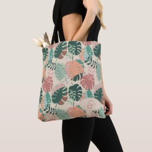 Saco de Tote Personalizado Boho Monstera Summer